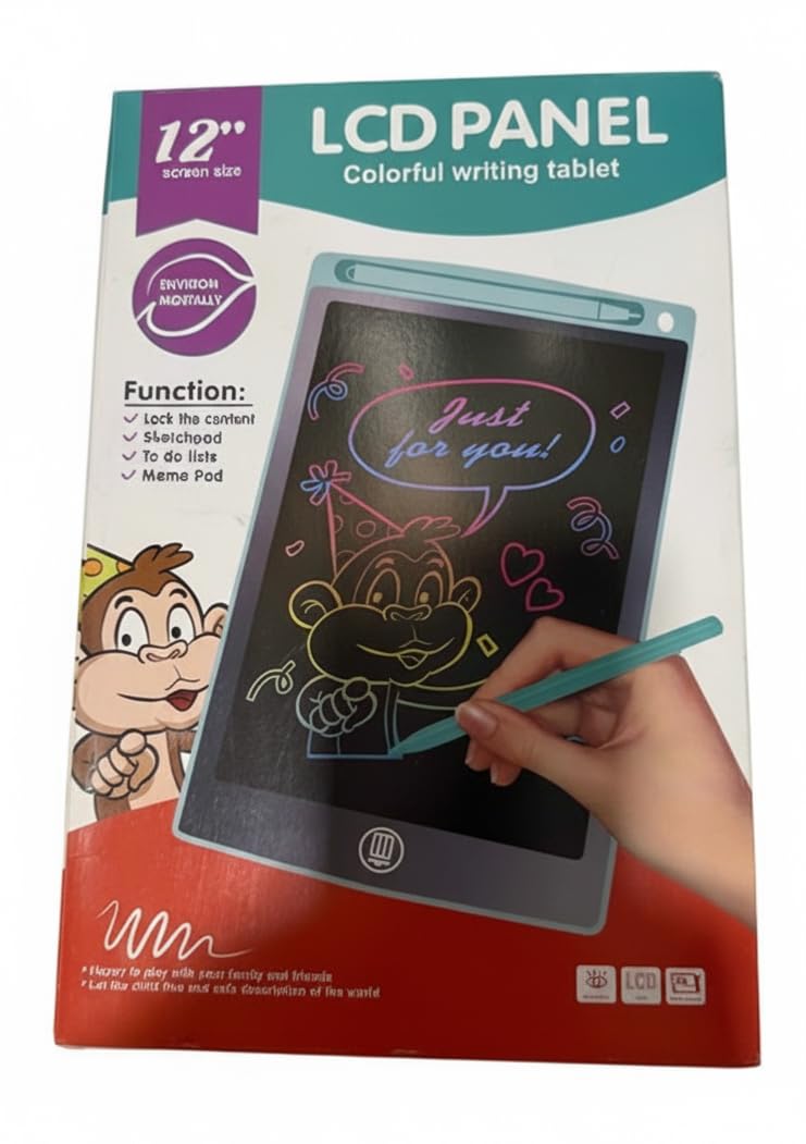 LCD Writing Tablet, 12 Inch & 8.5 Inch Digital Drawing Board, Colorful Electronic Graphics Tablet with Stylus, Lock Function, Memo Pad for Kids and Adults