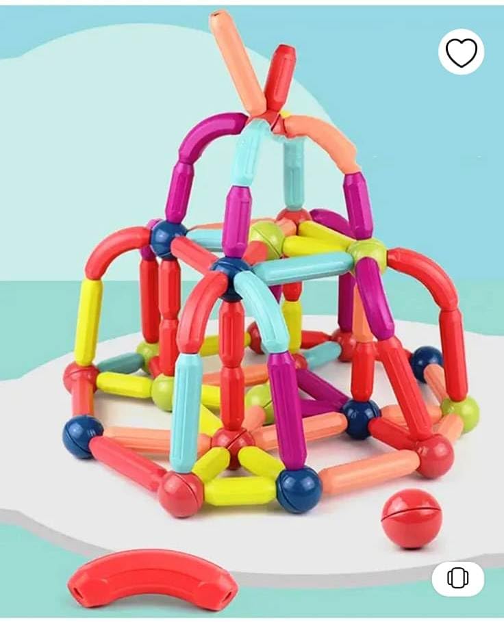 36 pcs 3D Construction Building Blocks Colorful Magnetic Sticks and Balls Sets Magnet Stacking Toys Puzzle Games Learning Educational Toys Creativity for Kids Boys Children