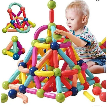 36 pcs 3D Construction Building Blocks Colorful Magnetic Sticks and Balls Sets Magnet Stacking Toys Puzzle Games Learning Educational Toys Creativity for Kids Boys Children