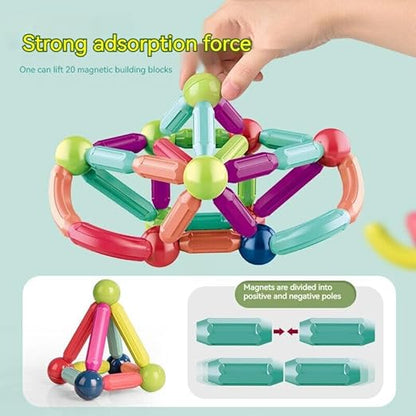 36 pcs 3D Construction Building Blocks Colorful Magnetic Sticks and Balls Sets Magnet Stacking Toys Puzzle Games Learning Educational Toys Creativity for Kids Boys Children