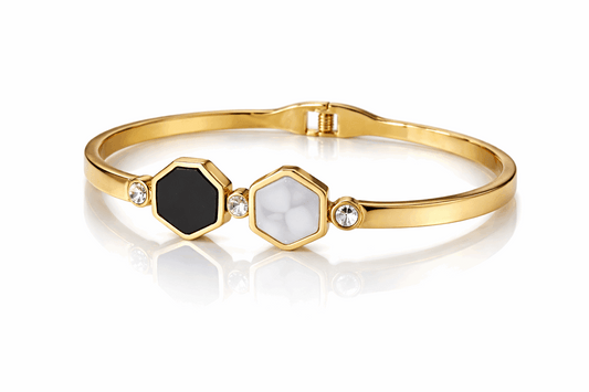 ✨ Modern geometry design - Anti-Tarnish Gold Plated Bracelet / Kada