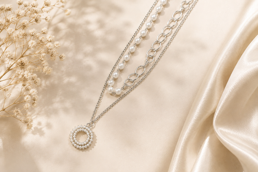 Pearl Circle Layered Necklace
