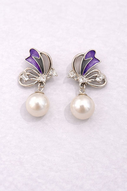 ✨ Butterfly Shape Pearl Drop Earrings ✨
