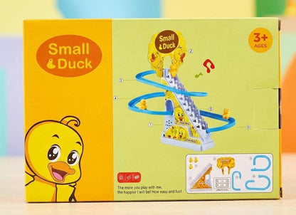 Duck Track Toys for Kids - Small Ducks Stair Climbing Toys for Kids, Escalator Toy with Lights and Music - 3 Duck Included - Duck Track Yellow