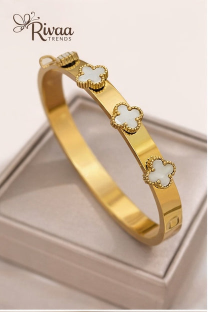 ✨ Sleep Contemporary stone design - Anti-Tarnish Gold Plated Bracelet / Kada