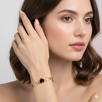 ✨ Romantic Heart Inspired design - Anti-Tarnish Gold Plated Bracelet / Kada
