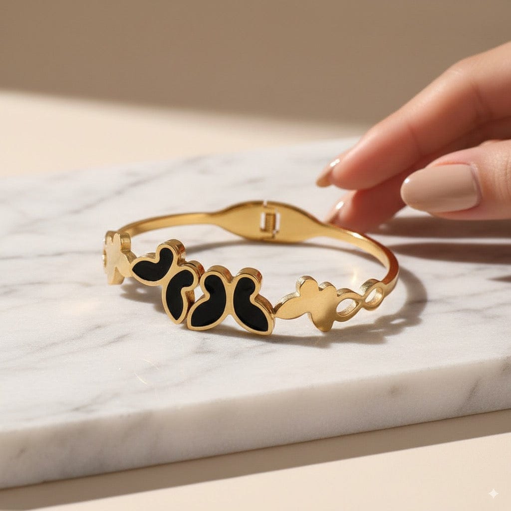 ✨ Graceful Butterfly Inspired design - Anti-Tarnish Gold Plated Bracelet / Kada