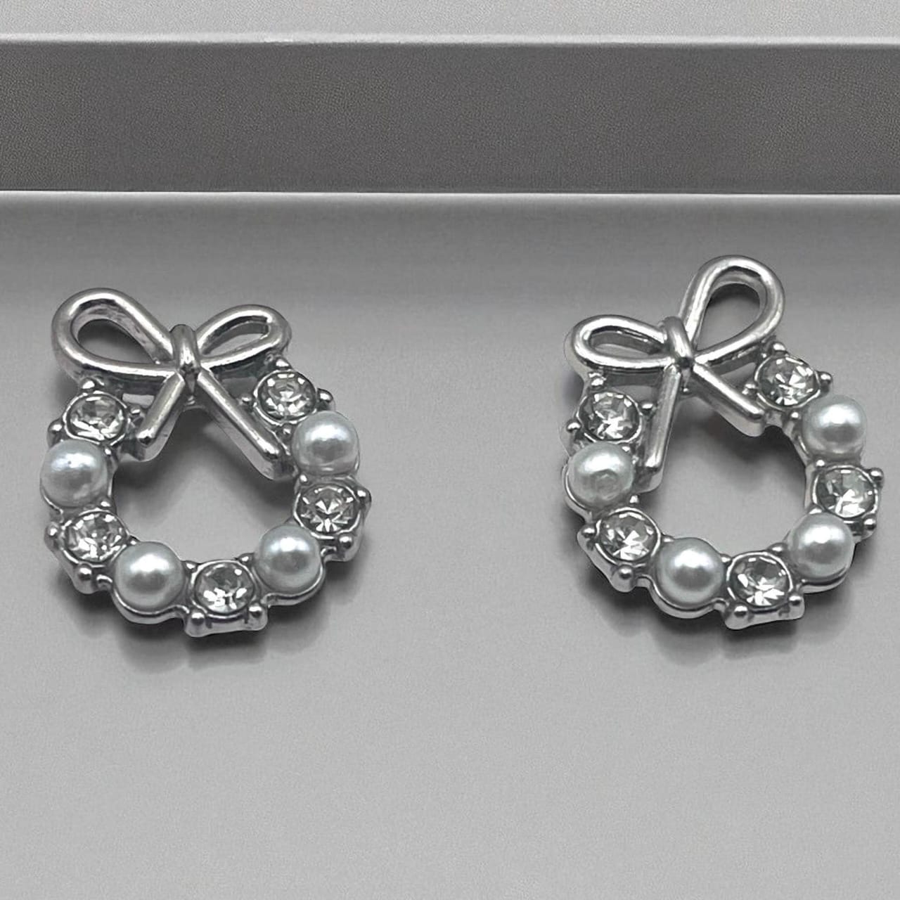 ✨ Silver Bow Round Earrings for Women in Elegant look