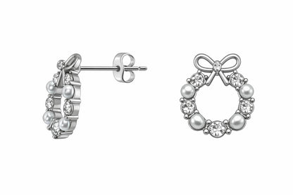 ✨ Silver Bow Round Earrings for Women in Elegant look