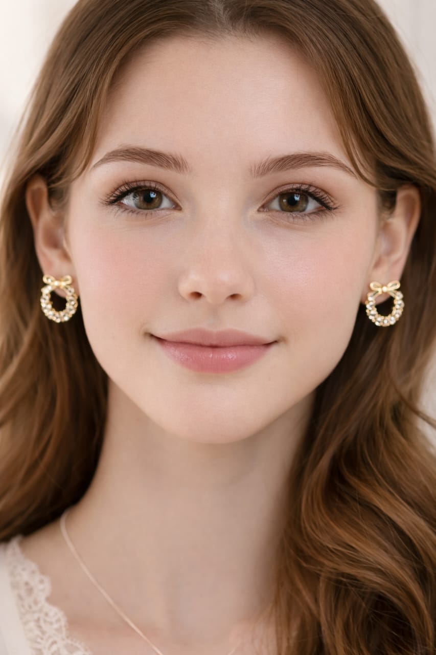 ✨ Elegant Bow Pearl & Crystal Stud Earrings