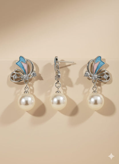 ✨ Butterfly Shape Pearl Drop Earrings ✨