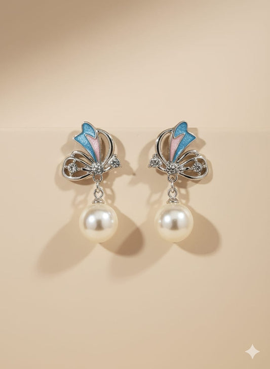 ✨ Butterfly Shape Pearl Drop Earrings ✨