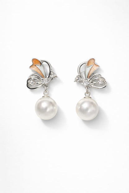 ✨ Butterfly Shape Pearl Drop Earrings ✨