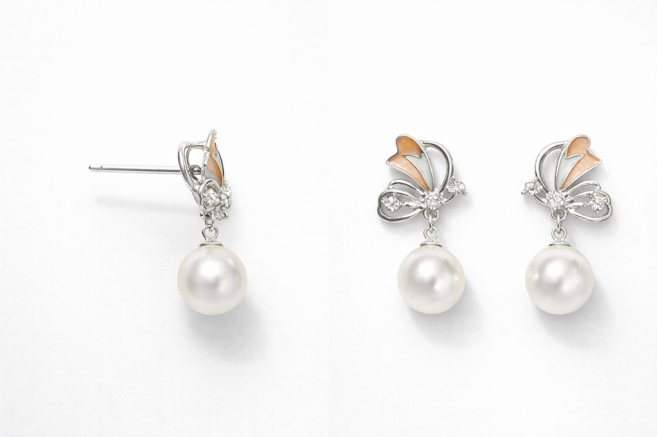 ✨ Butterfly Shape Pearl Drop Earrings ✨