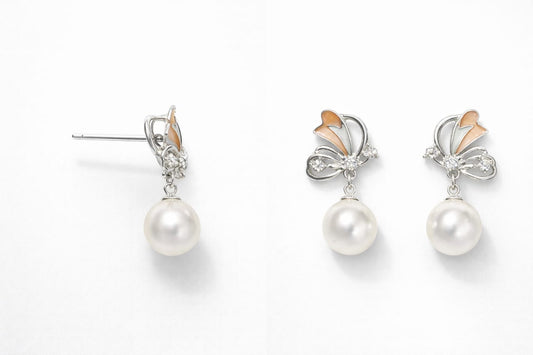 ✨ Butterfly Shape Pearl Drop Earrings ✨
