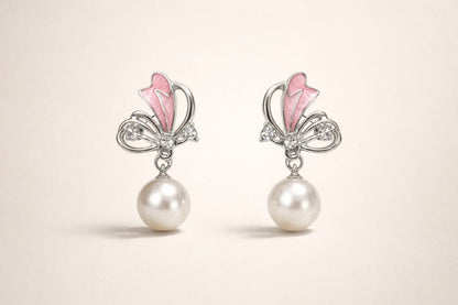 ✨ Butterfly Shape Pearl Drop Earrings ✨