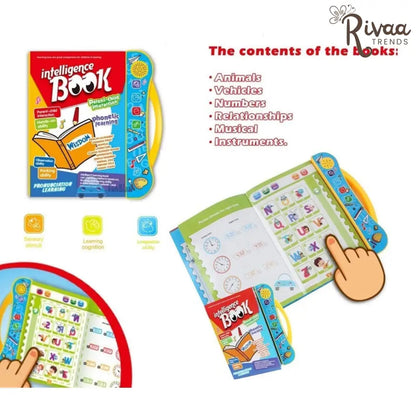 Intelligence Sound Book Learning Cards for Children English Letters & Words Learning Book,Fun Educational Toys.