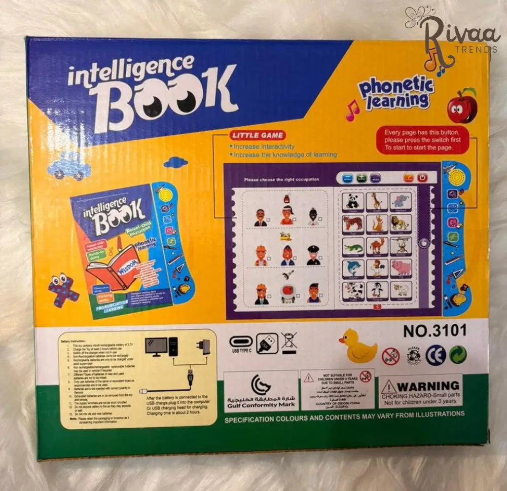 Intelligence Sound Book Learning Cards for Children English Letters & Words Learning Book,Fun Educational Toys.